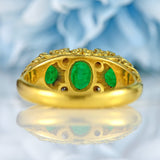 Ellibelle Jewellery Vintage 1979 Emerald & Diamond 18ct Gold Ring By Cropp & Farr