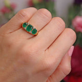Ellibelle Jewellery Vintage 1979 Emerald & Diamond 18ct Gold Ring By Cropp & Farr