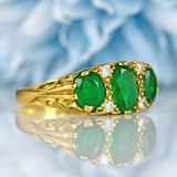 Ellibelle Jewellery Vintage 1979 Emerald & Diamond 18ct Gold Ring By Cropp & Farr