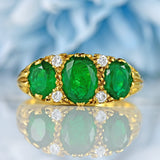 Ellibelle Jewellery Vintage 1979 Emerald & Diamond 18ct Gold Ring By Cropp & Farr