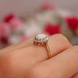 Ellibelle Jewellery Vintage 1979 Natural Opal & Diamond 18ct Gold Cluster Ring