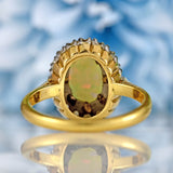 Ellibelle Jewellery Vintage 1979 Opal & Diamond 18ct Gold Oval Cluster Ring