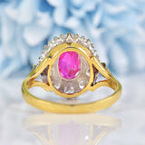 Ellibelle Jewellery Vintage 1979 Ruby & Diamond 18ct Gold Cluster Engagement Ring