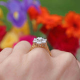 Ellibelle Jewellery Vintage 1980 18ct Gold Diamond Daisy Cluster Ring (1.92cts)