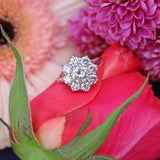 Ellibelle Jewellery Vintage 1980 Diamond 18ct White Gold Daisy Cluster Engagement Ring (2.00cts)