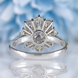 Ellibelle Jewellery Vintage 1980 Diamond 18ct White Gold Daisy Cluster Engagement Ring (2.00cts)