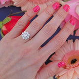 Ellibelle Jewellery Vintage 1980 Diamond 18ct White Gold Daisy Cluster Engagement Ring (2.00cts)