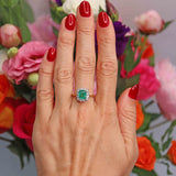 Ellibelle Jewellery Vintage 1980 Emerald & Diamond 18ct Gold Cluster Ring (1.30cts)