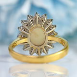 Ellibelle Jewellery Vintage 1980 Opal & Diamond 18ct Gold Cluster Ring (1.85cts)