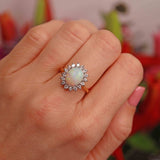 Ellibelle Jewellery Vintage 1980 Opal & Diamond 18ct Gold Cluster Ring (1.85cts)
