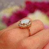 Ellibelle Jewellery Vintage 1980 Opal & Diamond 18ct Gold Statement Dress Ring