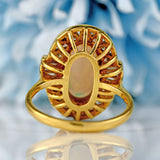Ellibelle Jewellery Vintage 1980 Opal & Diamond 18ct Gold Statement Dress Ring
