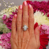 Ellibelle Jewellery Vintage 1980 Opal & Diamond 18ct Gold Statement Dress Ring