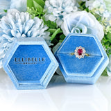 Ellibelle Jewellery Vintage 1980 Ruby & Diamond 18ct Gold Oval Cluster Ring (1.00ct)