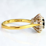Ellibelle Jewellery Vintage 1980 Sapphire & Diamond 18ct Gold Cluster Ring (1.10cts)