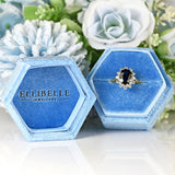 Ellibelle Jewellery Vintage 1980 Sapphire & Diamond 18ct Gold Cluster Ring (2.55cts)