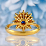 Ellibelle Jewellery Vintage 1980 Sapphire & Diamond 18ct Gold Star Cluster Ring