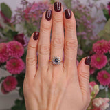 Ellibelle Jewellery Vintage 1980 Sapphire & Diamond 18ct Gold Star Cluster Ring