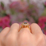 Ellibelle Jewellery Vintage 1980 Sapphire & Diamond 18ct Gold Star Cluster Ring