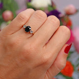 Ellibelle Jewellery Vintage 1980 Sapphire & Diamond 18ct Gold Three-Stone Ring (1.30cts)