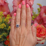 Ellibelle Jewellery Vintage 1981 Ceylon Sapphire & Diamond 18ct Gold Cluster Ring