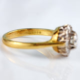 Ellibelle Jewellery Vintage 1981 Diamond 18ct Gold Cluster Ring (0.48cts)