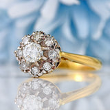 Ellibelle Jewellery Vintage 1981 Diamond 18ct Gold Cluster Ring (0.48cts)