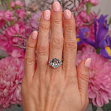 Ellibelle Jewellery Vintage 1982 Aquamarine & Diamond 18ct Gold Seven-Stone Ring (3.88cts)