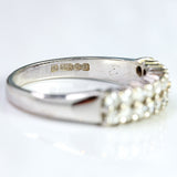 Ellibelle Jewellery Vintage 1982 Diamond 18ct White Gold Double-Row Band Ring