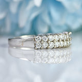 Ellibelle Jewellery Vintage 1982 Diamond 18ct White Gold Double-Row Band Ring