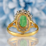 Ellibelle Jewellery Vintage 1982 Green Tourmaline & Diamond 18ct Gold Cluster Ring