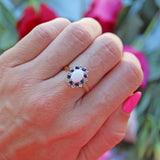 Ellibelle Jewellery Vintage 1982 Opal, Sapphire & Diamond 18ct Gold Cluster Ring