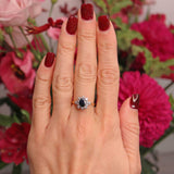 Ellibelle Jewellery Vintage 1982 Sapphire & Diamond 18ct Gold Dress Ring