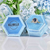 Ellibelle Jewellery Vintage 1982 Sapphire & Diamond 18ct Gold Round Cluster Ring