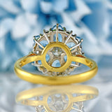 Ellibelle Jewellery Vintage 1983 Aquamarine & Diamond 18ct Gold Floral Cluster Ring