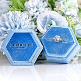 Ellibelle Jewellery Vintage 1983 Aquamarine & Diamond 18ct White Gold Three-Stone Ring