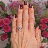 Ellibelle Jewellery Vintage 1983 Aquamarine & Diamond 18ct White Gold Three-Stone Ring