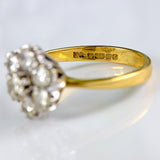 Ellibelle Jewellery Vintage 1983 Diamond 18ct Gold Daisy Cluster Ring (1.00ct)