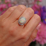 Ellibelle Jewellery Vintage 1983 Opal & Diamond 18ct Gold Cluster Ring (1.68cts)