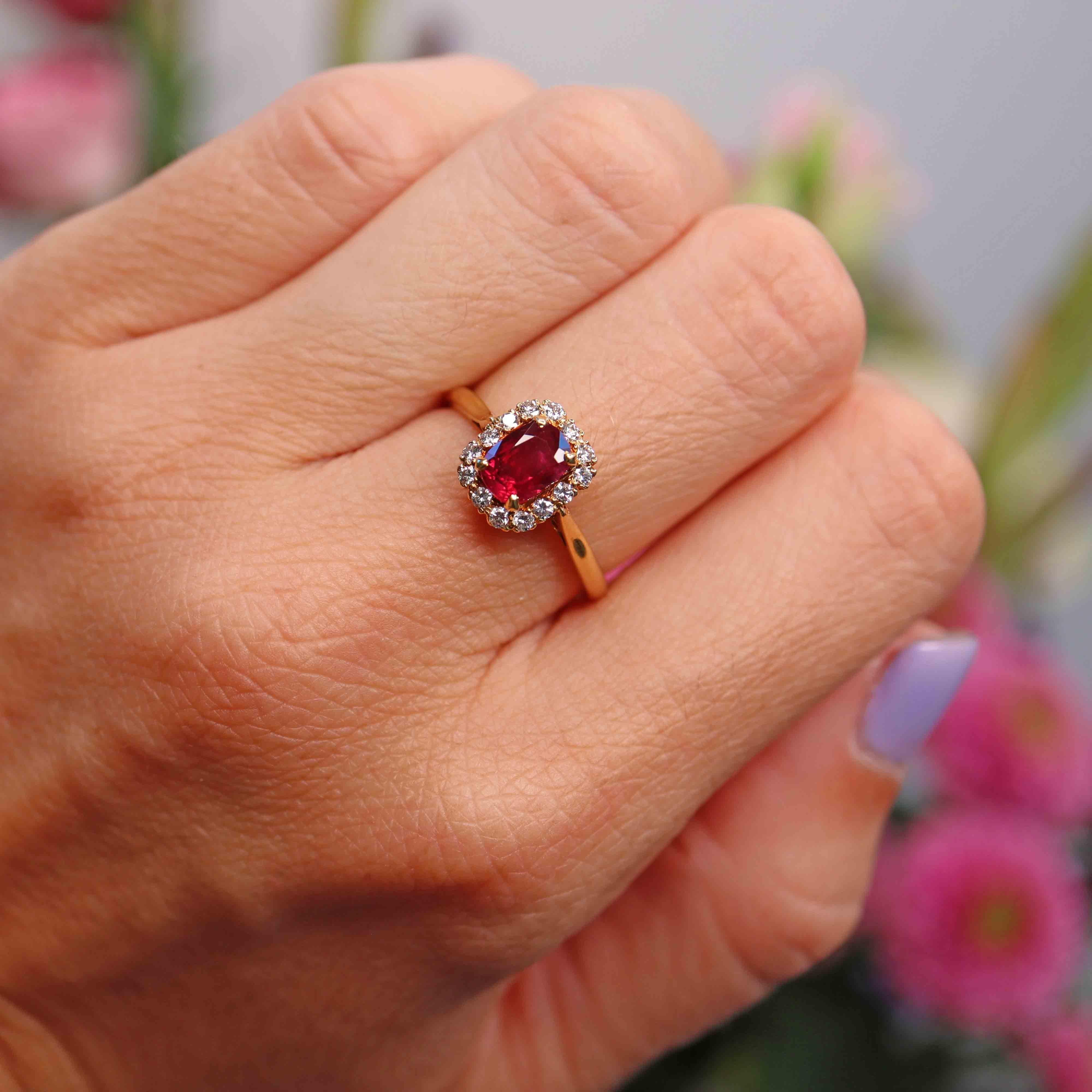 Ellibelle Jewellery Vintage 1983 Ruby & Diamond Engagement Ring By Cropp and Farr