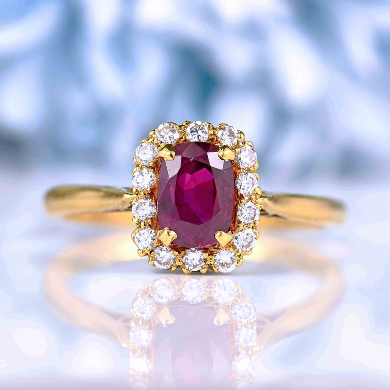 Ellibelle Jewellery Vintage 1983 Ruby & Diamond Engagement Ring By Cropp and Farr