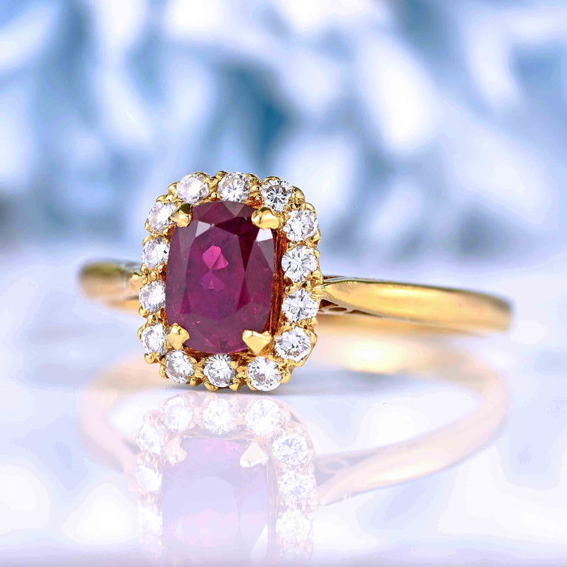 Ellibelle Jewellery Vintage 1983 Ruby & Diamond Engagement Ring By Cropp and Farr