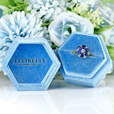 Ellibelle Jewellery Vintage 1983 Sapphire & Diamond 18ct Gold Cluster Ring