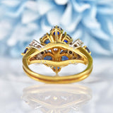 Ellibelle Jewellery Vintage 1983 Sapphire & Diamond Gold Statement Ring