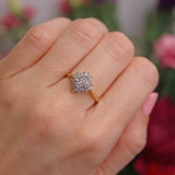 Ellibelle Jewellery Vintage 1984 Diamond 18ct Gold Cluster Ring (0.48cts)