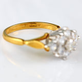 Ellibelle Jewellery Vintage 1984 Diamond 18ct Gold Nine-Stone Cluster Ring (0.85cts)