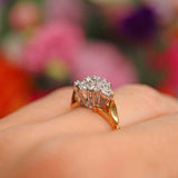 Ellibelle Jewellery Vintage 1984 Diamond 18ct Gold Nine-Stone Cluster Ring (0.85cts)