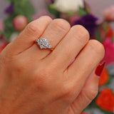 Ellibelle Jewellery Vintage 1984 Diamond 18ct Gold Nine-Stone Cluster Ring (0.85cts)