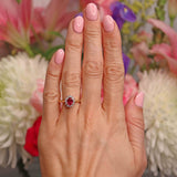 Ellibelle Jewellery Vintage 1984 Ruby & Diamond 18ct Gold Cluster Ring