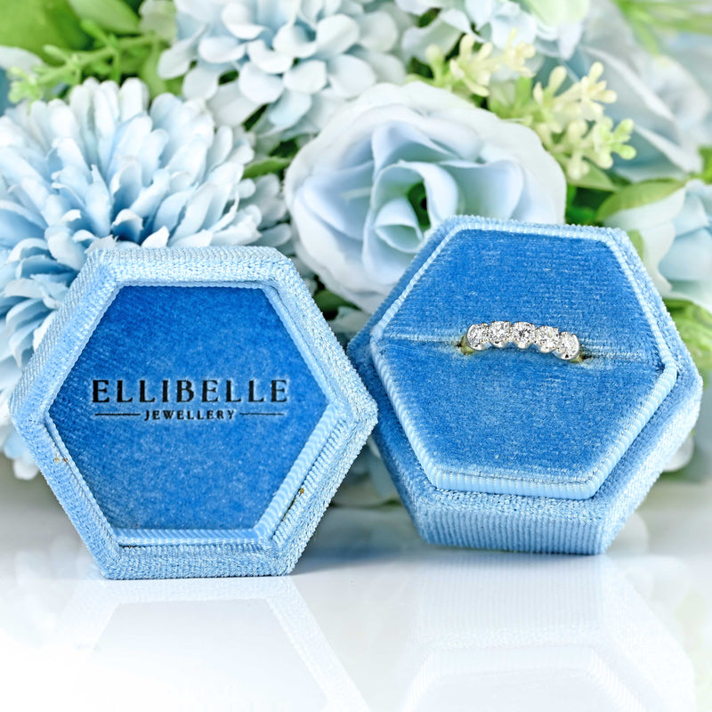 Ellibelle Jewellery Vintage 1985 18ct Gold Diamond Five-Stone Half Eternity Band Ring (0.75cts)